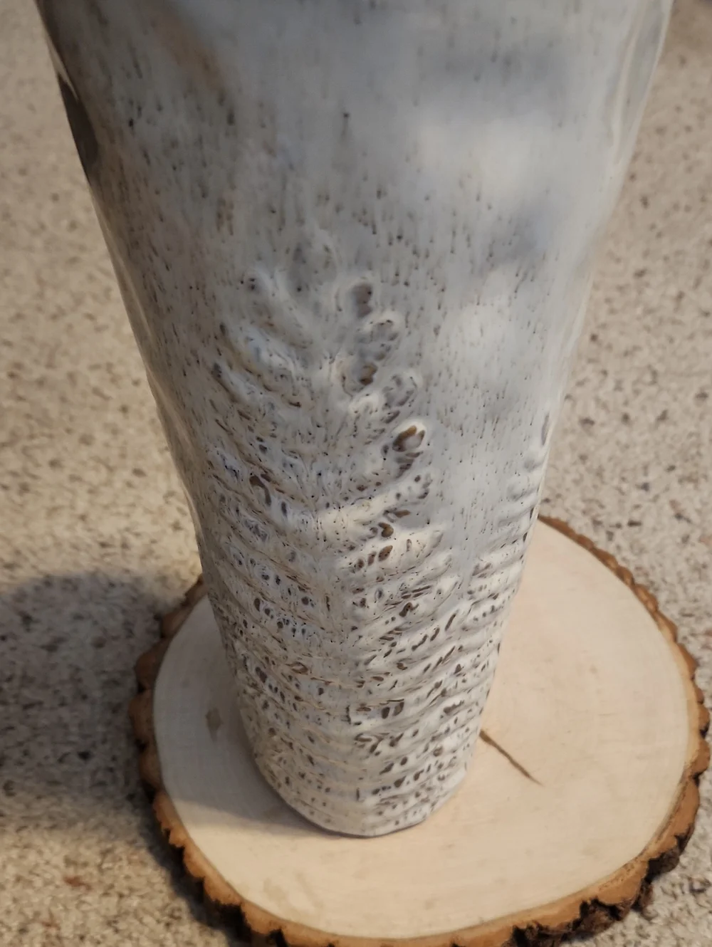 Anthropologie Textured Fern Design Vase 11.5